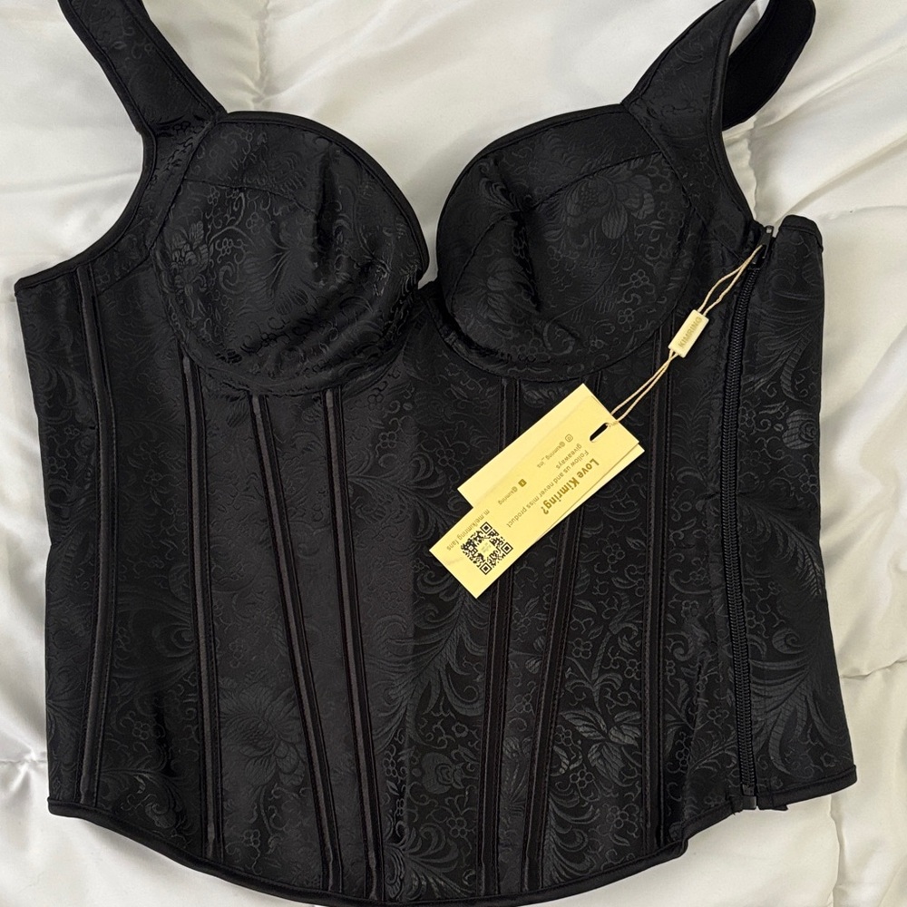 Sophisticated Black Floral Corset